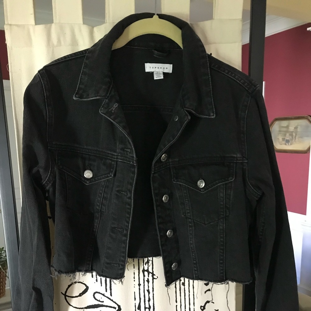 Topshop Denim Crop Jacket size 2